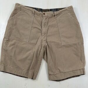 Polo Ralph Lauren Mens 35 Reversible Shorts Chino Plaid & Green Cotton‎ 10" Vtg